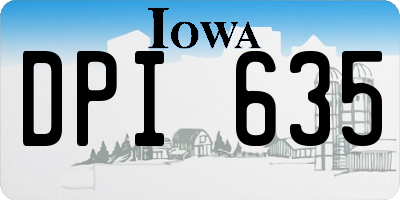 IA license plate DPI635