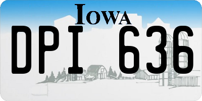 IA license plate DPI636