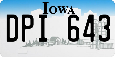 IA license plate DPI643