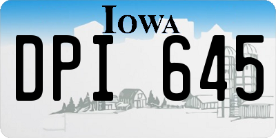 IA license plate DPI645