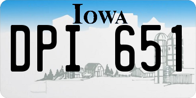 IA license plate DPI651