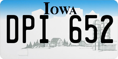 IA license plate DPI652