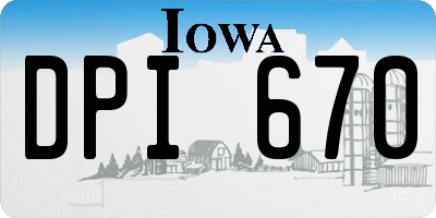 IA license plate DPI670
