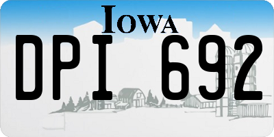 IA license plate DPI692