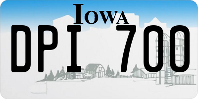 IA license plate DPI700