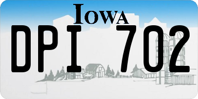 IA license plate DPI702