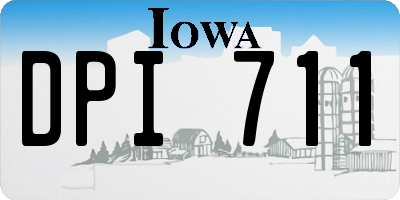 IA license plate DPI711