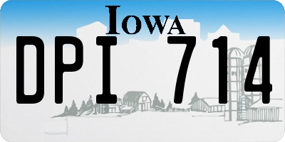 IA license plate DPI714