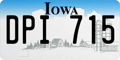IA license plate DPI715
