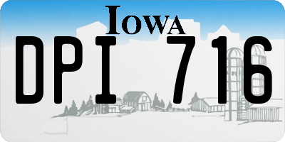 IA license plate DPI716