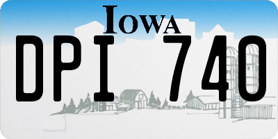 IA license plate DPI740