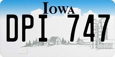 IA license plate DPI747