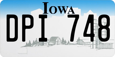 IA license plate DPI748