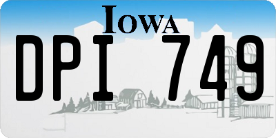 IA license plate DPI749