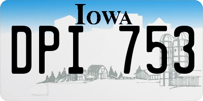 IA license plate DPI753