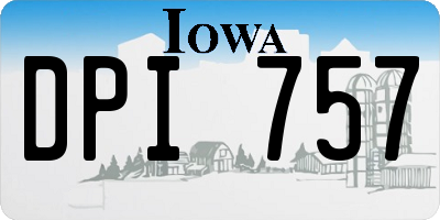 IA license plate DPI757