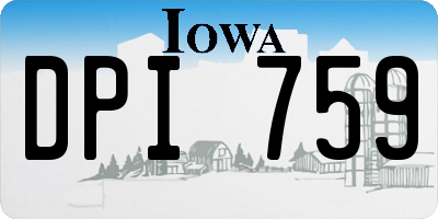 IA license plate DPI759