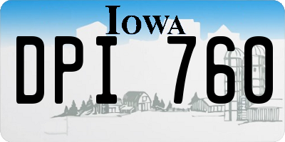 IA license plate DPI760