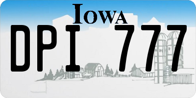 IA license plate DPI777