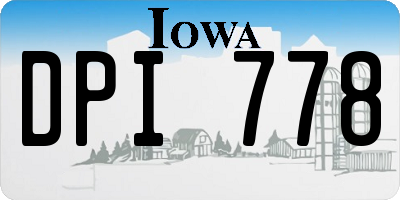 IA license plate DPI778
