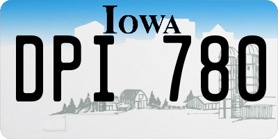 IA license plate DPI780