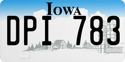 IA license plate DPI783