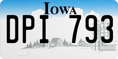 IA license plate DPI793