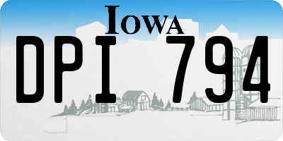 IA license plate DPI794