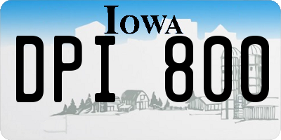 IA license plate DPI800