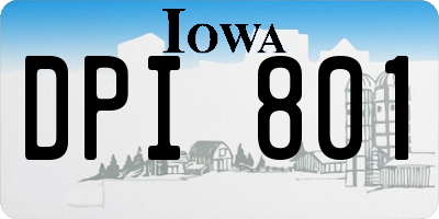 IA license plate DPI801