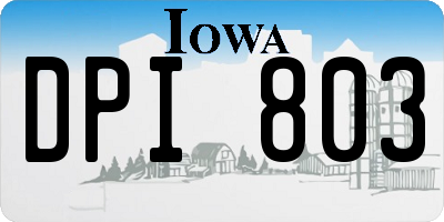 IA license plate DPI803