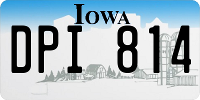 IA license plate DPI814