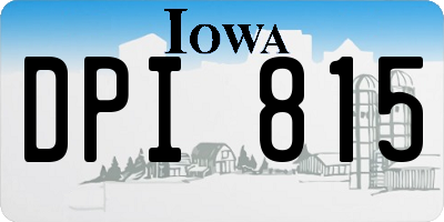 IA license plate DPI815