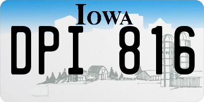 IA license plate DPI816