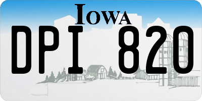 IA license plate DPI820