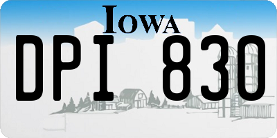 IA license plate DPI830