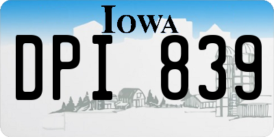 IA license plate DPI839