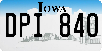 IA license plate DPI840