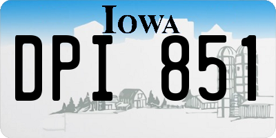 IA license plate DPI851