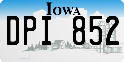 IA license plate DPI852