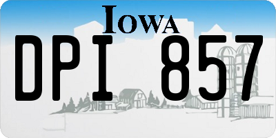 IA license plate DPI857