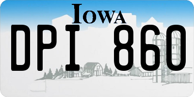 IA license plate DPI860