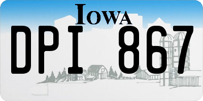 IA license plate DPI867