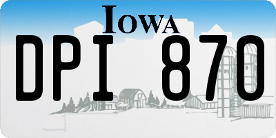 IA license plate DPI870