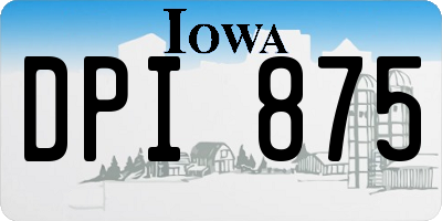 IA license plate DPI875