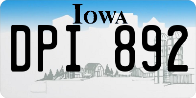 IA license plate DPI892