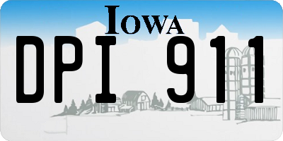 IA license plate DPI911