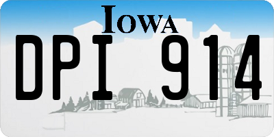 IA license plate DPI914