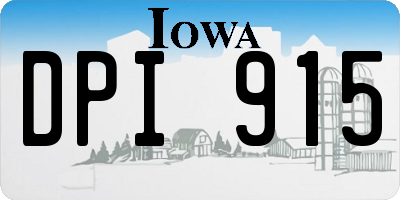 IA license plate DPI915