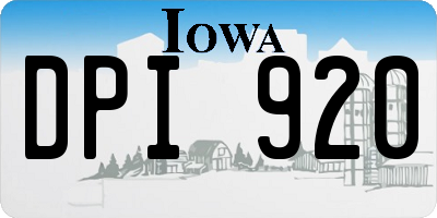 IA license plate DPI920